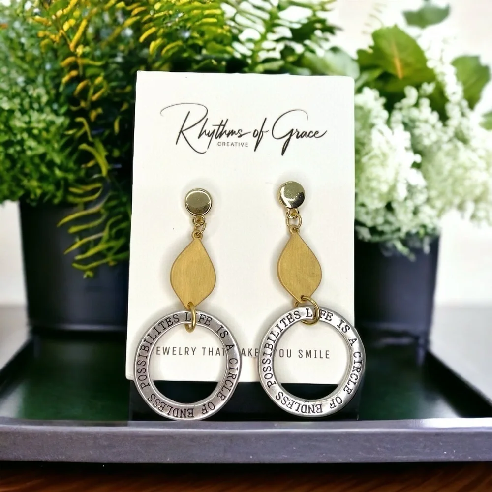 Endless Possibilities in Every Pair: Inspirational Kindness Dangle Earrings, NWT